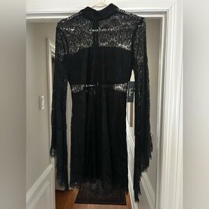 Lulu's Black Lace Mini Dress